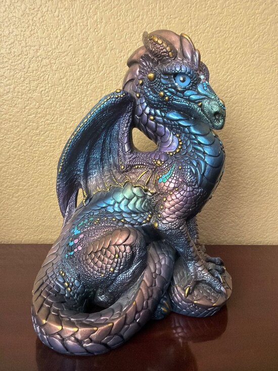 Windstone Editions Other - 1986 Melody Pena Windstone Editions Iridiscent Peacock Male Dragon - Damaged Ear